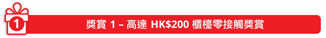 Reward 1 - Up to HK$200 Off-counter Rewards