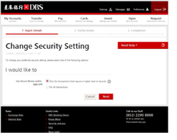 Change security setting