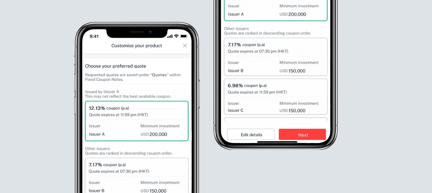 Get real time quotation from a variety of issuers based on your customised terms