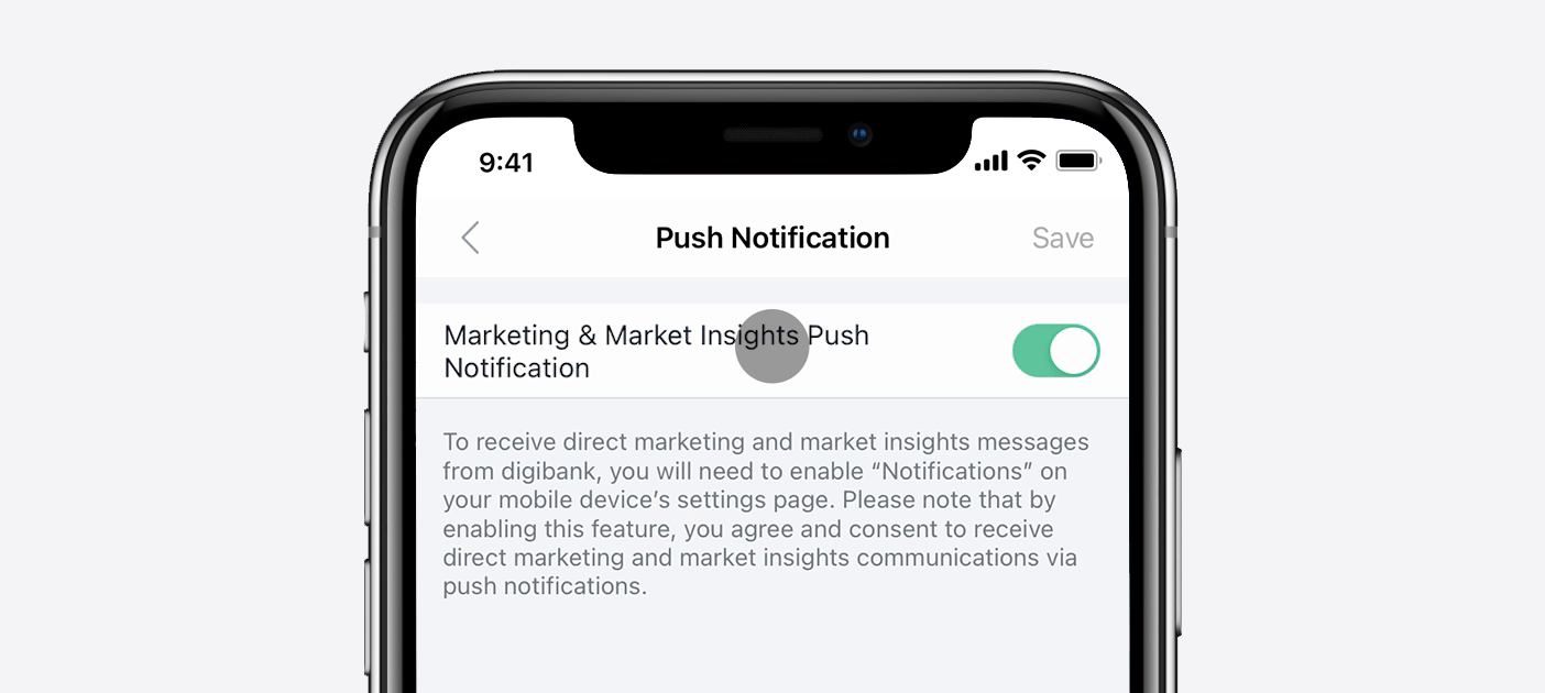 Enable “Push notification”