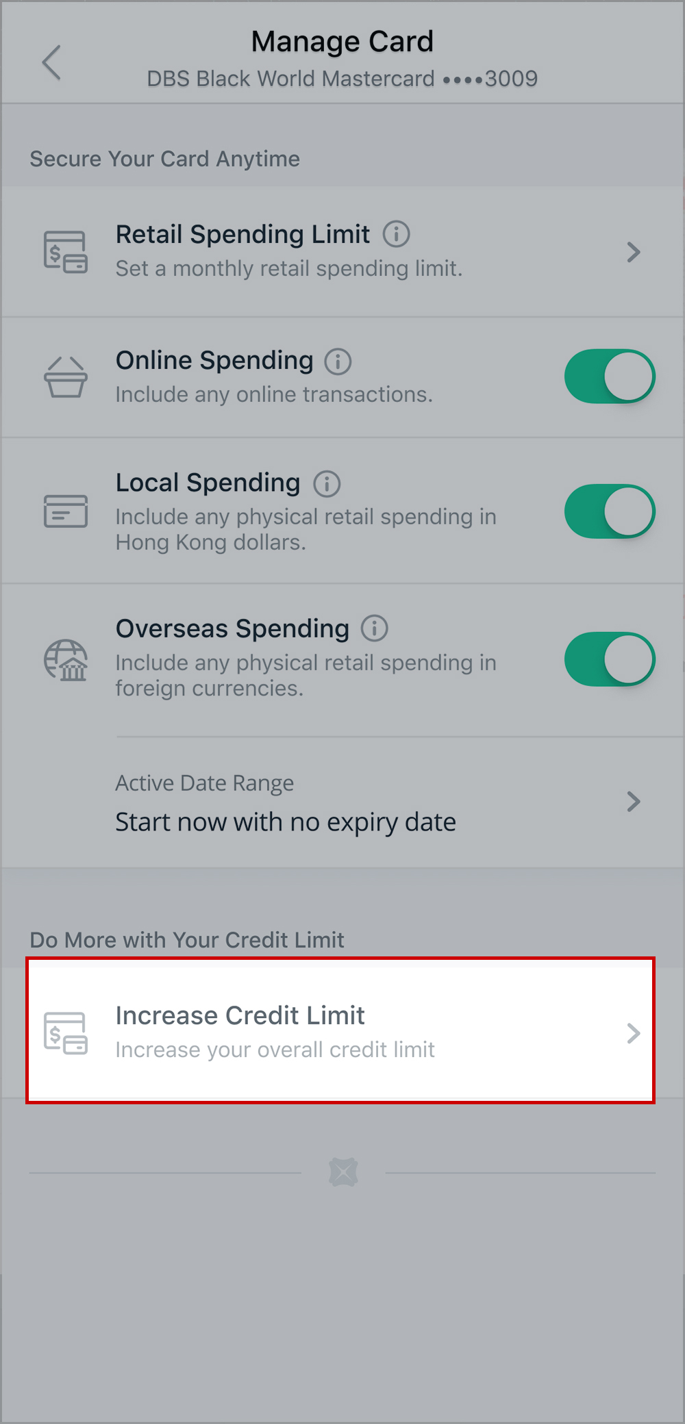 You can increase your credit limit instantly