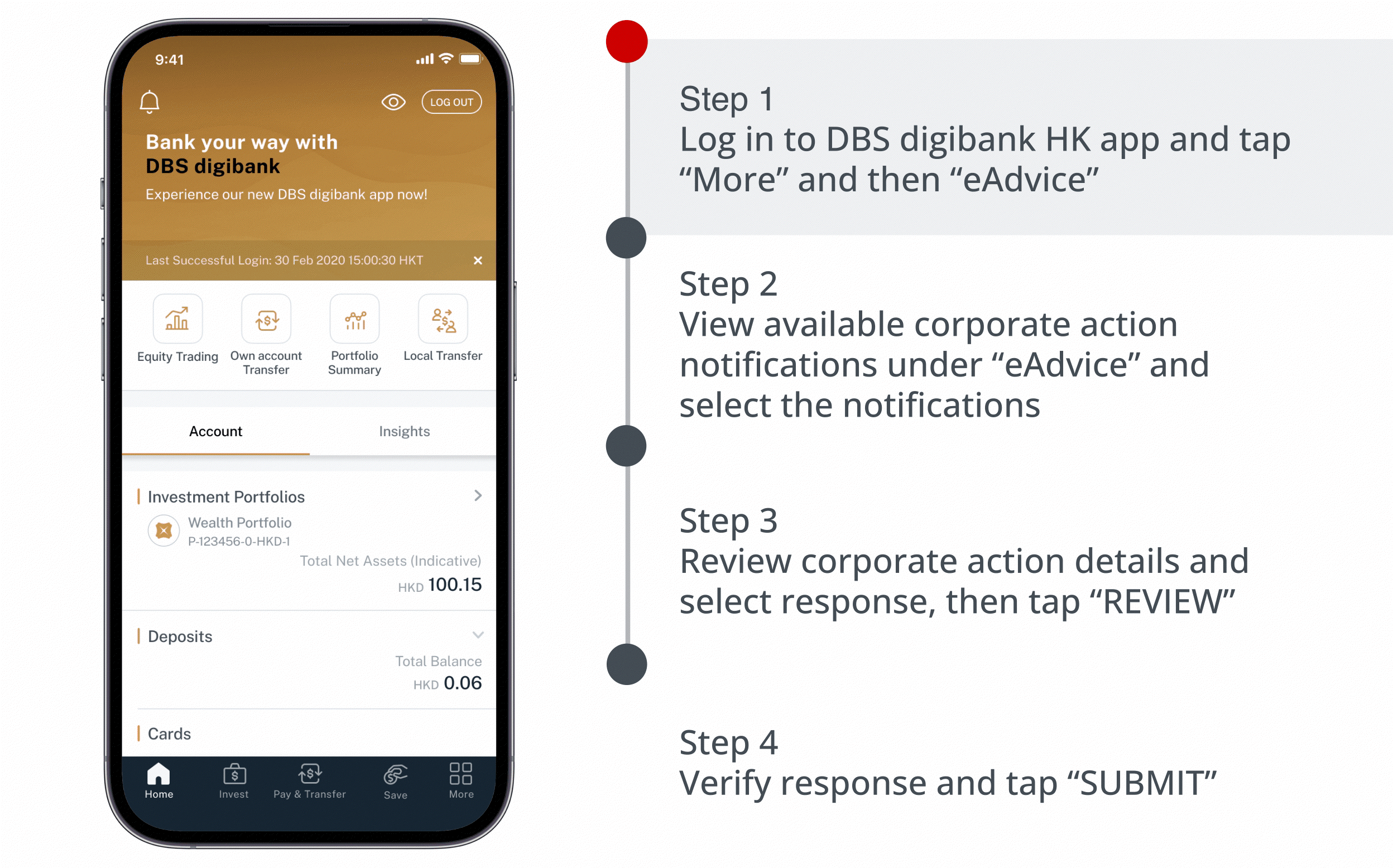 How to view and submit online corporate action instructions (including dividend choice, rights issue, proxy voting, and tender offer)​