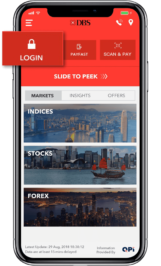 Log in to DBS mobile banking